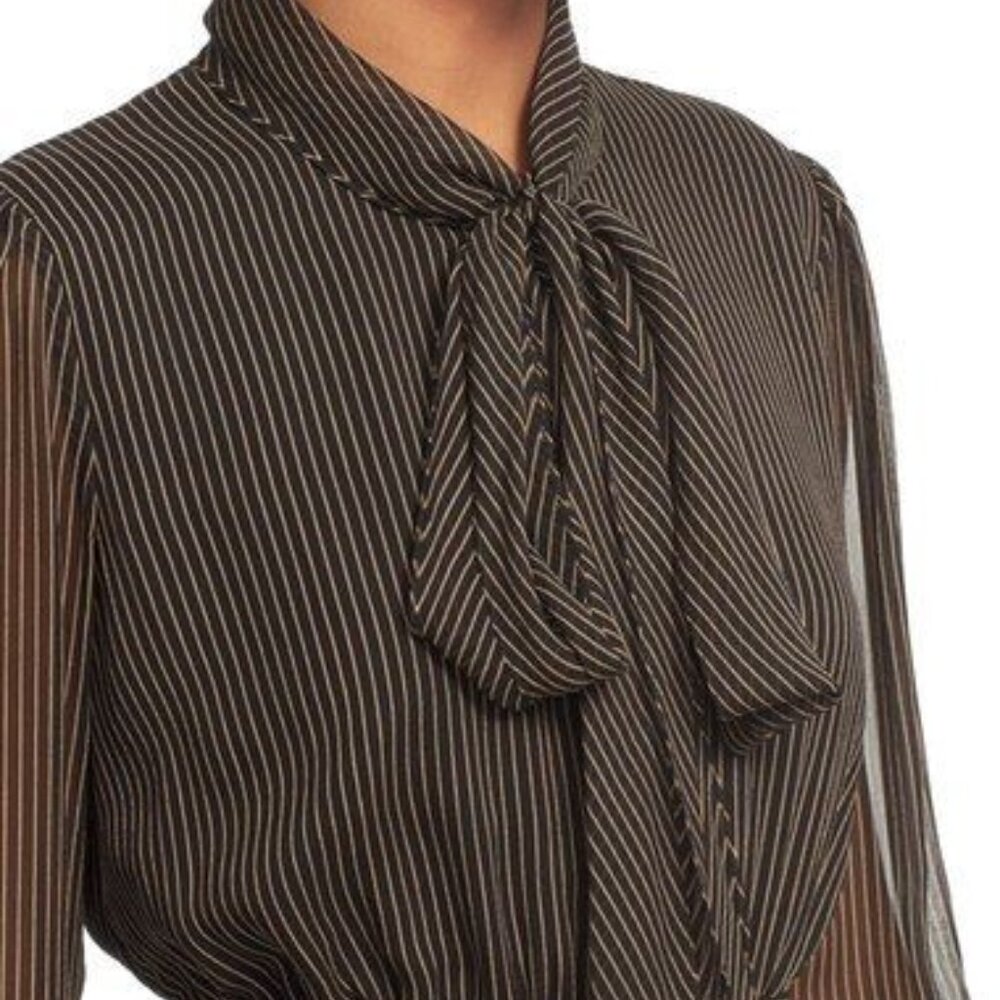 Diane von Furstenberg 'Arabella' Pinstripe Silk Dress - Size 8